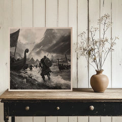 Slika na drvu - Dolazak Vikinga