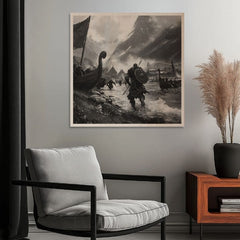 Slika na drvu - Dolazak Vikinga