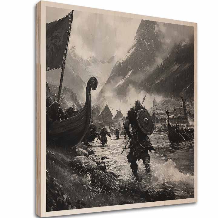 Slika na drvu - Dolazak Vikinga