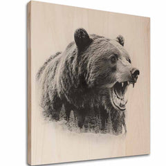 Slika na drvu Björn - Čuvar skandinavskih šuma