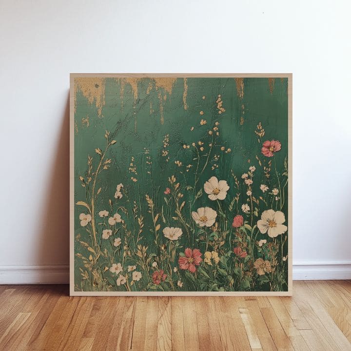 Slika na drvu - Livadno cvijeće sjevera