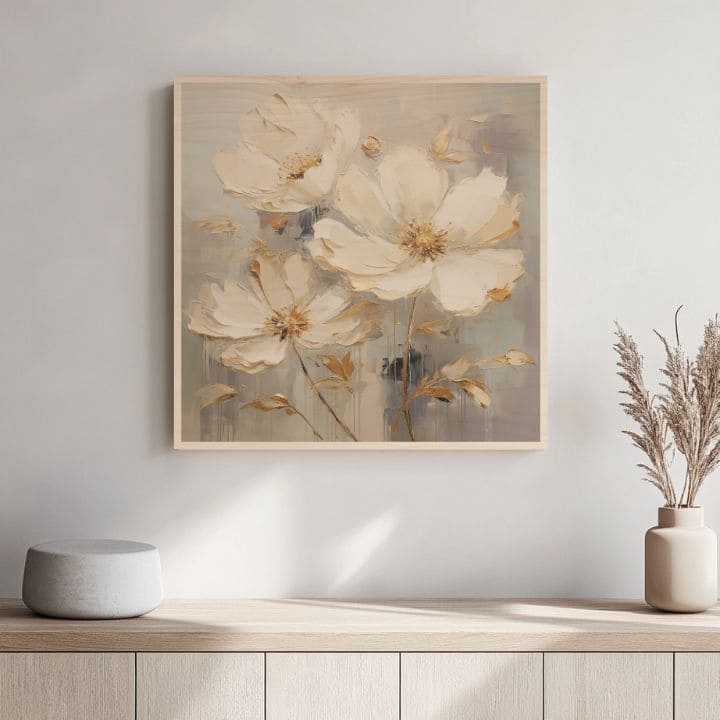 Slika na drvu - Cvjetajući nordijski vrt