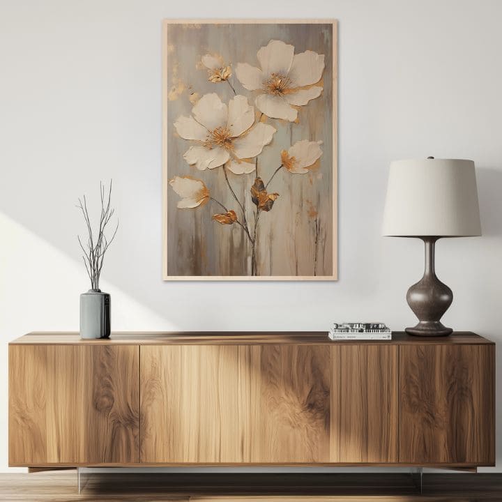 Slika na drvu - skandinavsko livadsko cvijeće