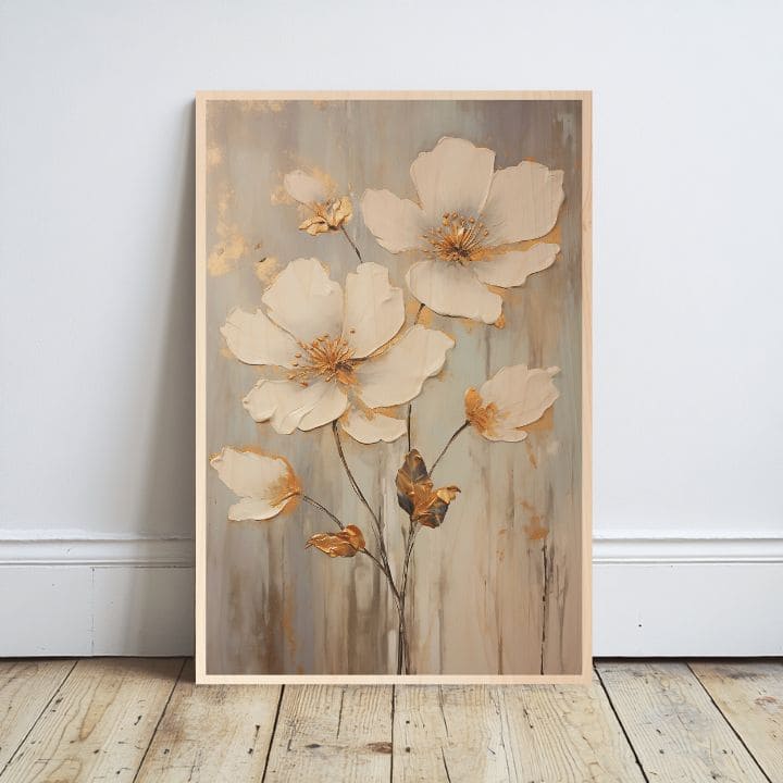 Slika na drvu - skandinavsko livadsko cvijeće