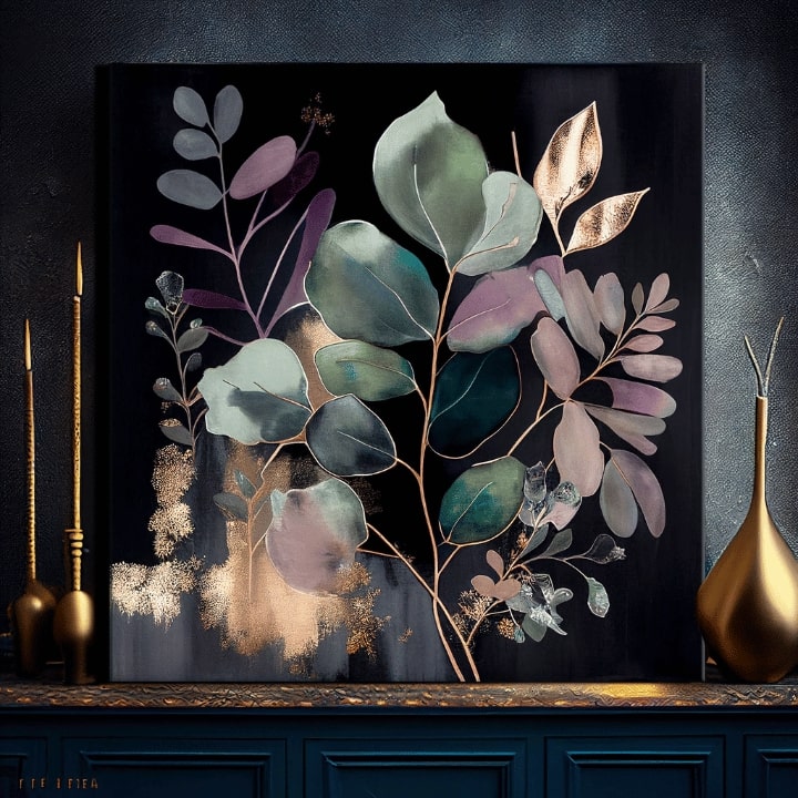 Moderne slike na platnu - JUNGLE'S EMERALD SYMPHONY 80x80 cm