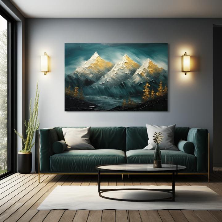 Moderni zidni dekor Horizont zlatne harmonije - PREMIUM ART