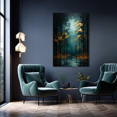 Moderni zidni dekor Golden leaf fantasy - PREMIUM ART