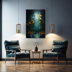 Moderni zidni dekor Golden leaf fantasy - PREMIUM ART - slika 4