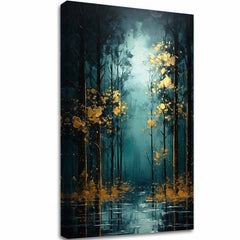 Moderni zidni dekor Golden leaf fantasy - PREMIUM ART - slika 2