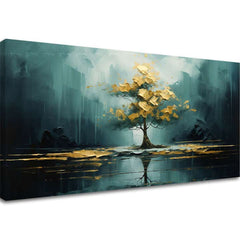 Moderni zidni dekor Zlatni odraz u jezeru - PREMIUM ART - slika 2