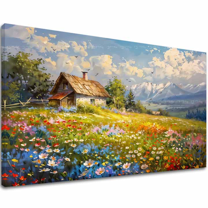 Slika na platnu Šarena cvjetna livada | dovršeno rukom umjetnika - slika 2