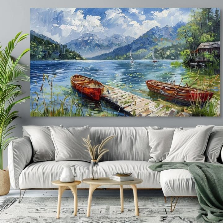 Pejzaž na platnu slika Mjesto za odmor | Akrilni detalji