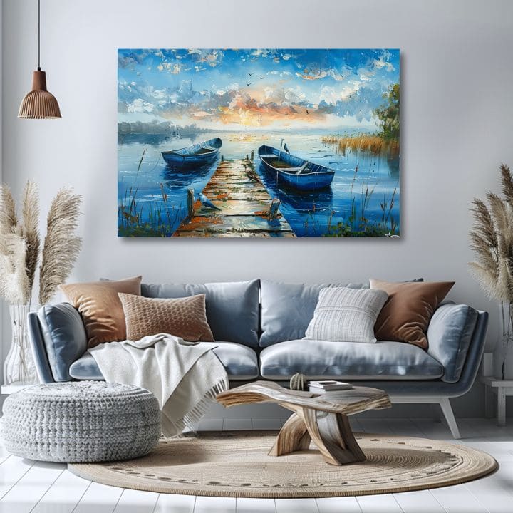 Pejzaž na platnu Romantični zalazak sunca | Akrilni detalji