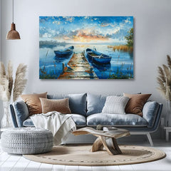 Pejzaž na platnu Romantični zalazak sunca | Akrilni detalji