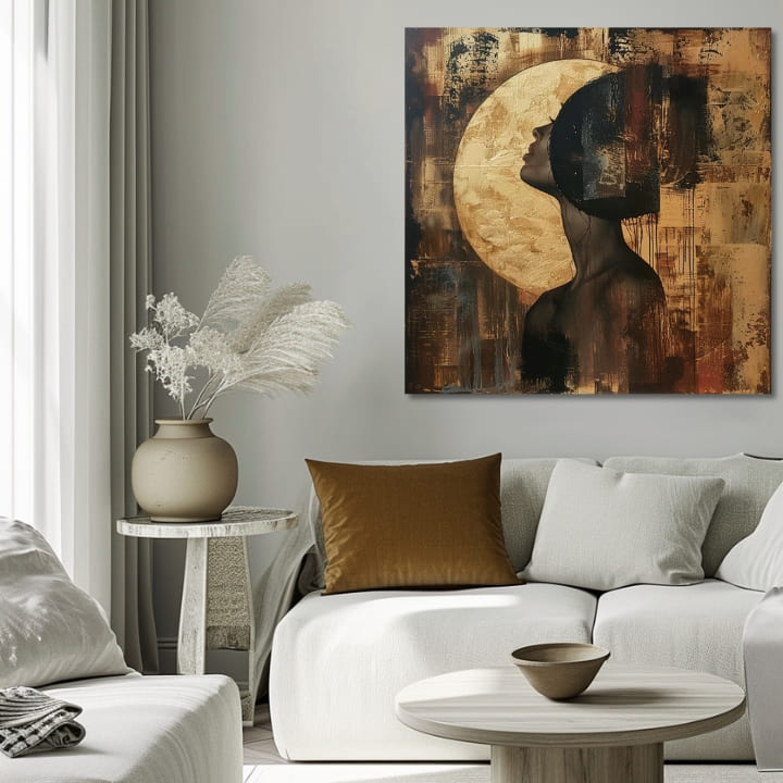 Elegantna slika žene Moon Reflection