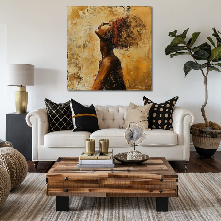 Elegantna slika žene skrivene u mislima