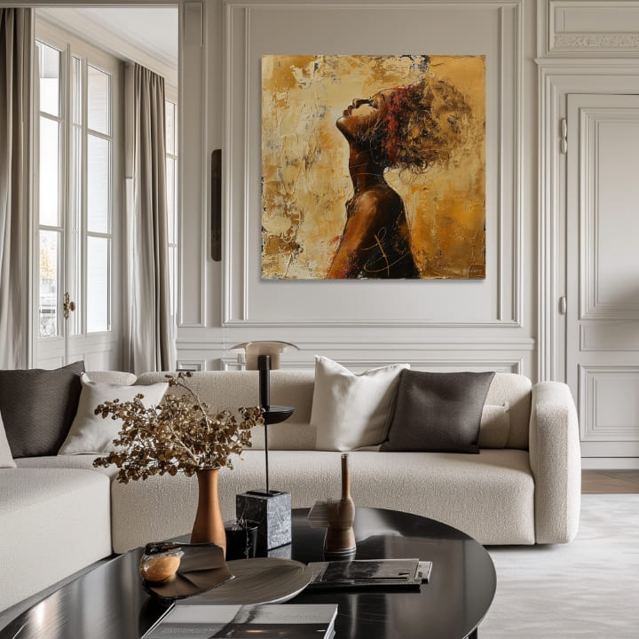 Elegantna slika žene skrivene u mislima