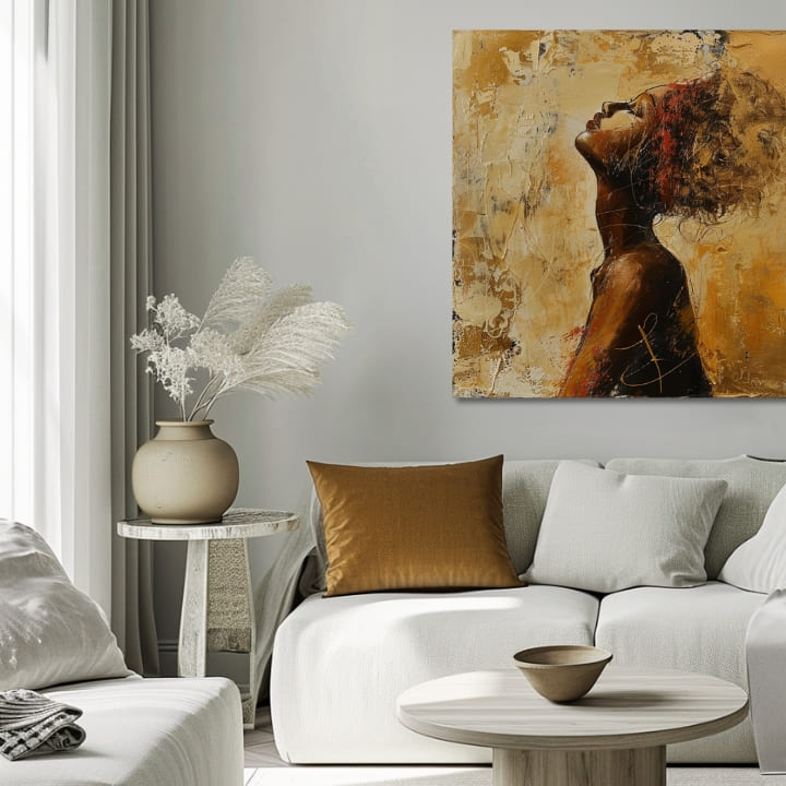 Elegantna slika žene skrivene u mislima