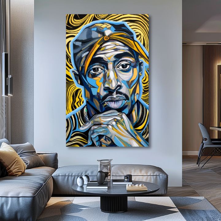 Slika Tupac Shakur - Zlatni tonovi rapa | 100% originalno oslikano akrilom