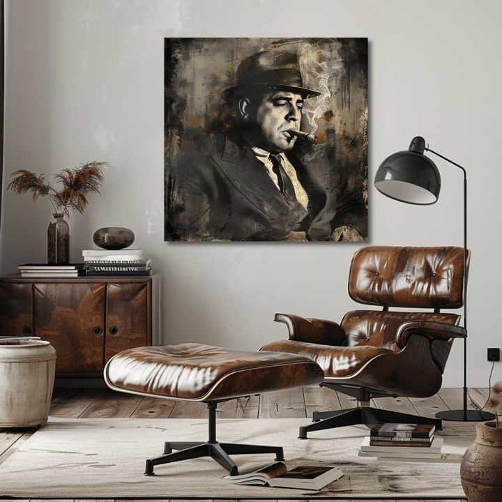 Slika AL CAPONE - Dim i snaga | 100% originalno oslikano akrilom