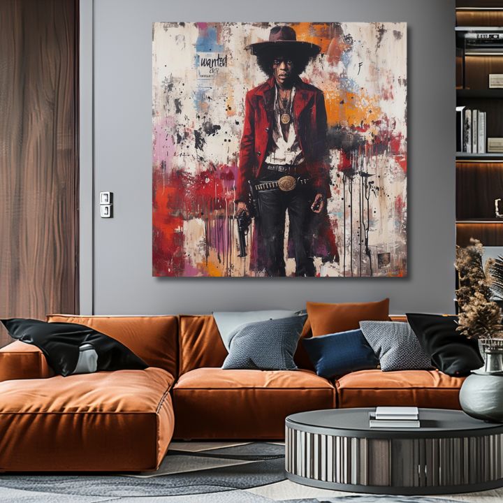 Slika JIMI HENDRIX - Divlji zapad u akrilu | 100% originalni oslikani akril