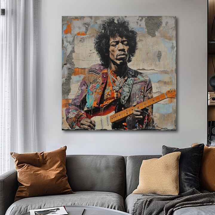 Slika JIMI HENDRIX - Poezija na gitari | dovršeno rukom umjetnika