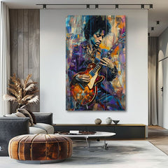 Slika JIMI HENDRIX - Guitar on Fire | 100% originalno oslikano akrilom