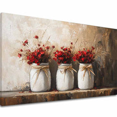 Rustikalno slikarstvo | Divlje cvijeće u vazi | 100% originalna akrilna slika