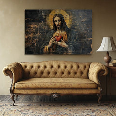 Presveto Srce Isusovo | Slikano akrilom i zlatnim listićima