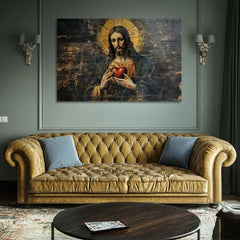 Presveto Srce Isusovo | Slikano akrilom i zlatnim listićima