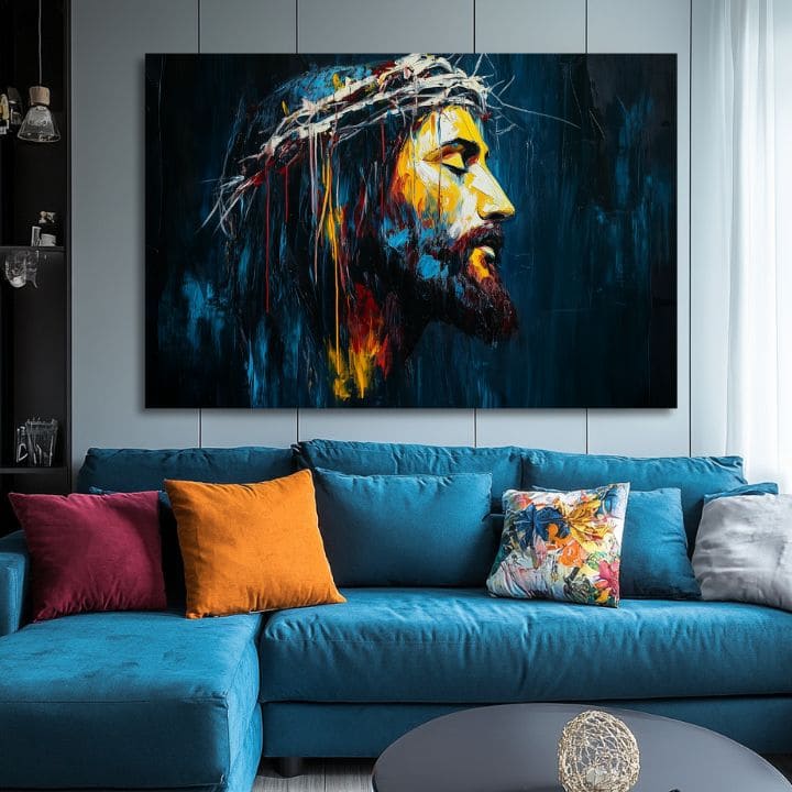 Mirni Isus | Slikano akrilom i zlatnim listićima