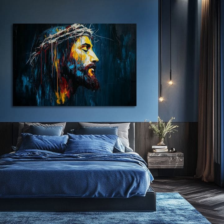 Mirni Isus | Slikano akrilom i zlatnim listićima