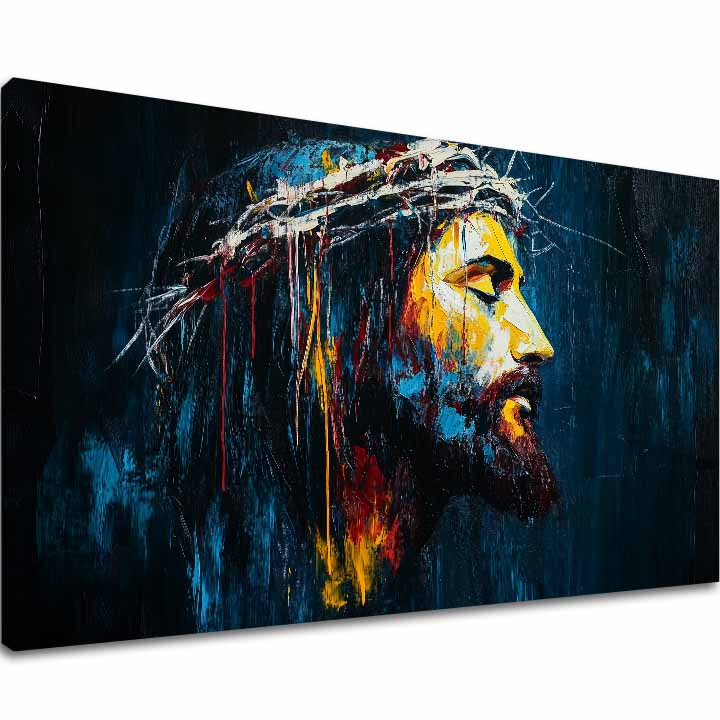 Mirni Isus | Slikano akrilom i zlatnim listićima