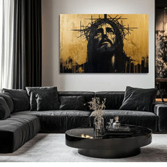 Trpeći Isus | Slikano akrilom i zlatnim listićima