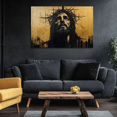 Trpeći Isus | Slikano akrilom i zlatnim listićima