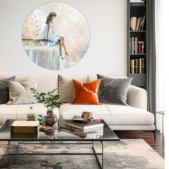 Okrugle slike s akrilom Počinak anđela | različite dimenzije