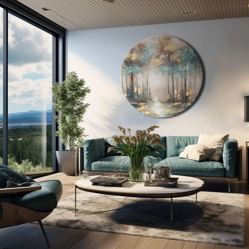 Okrugle slike akrilom Tajne zlatnog jutra | različite dimenzije