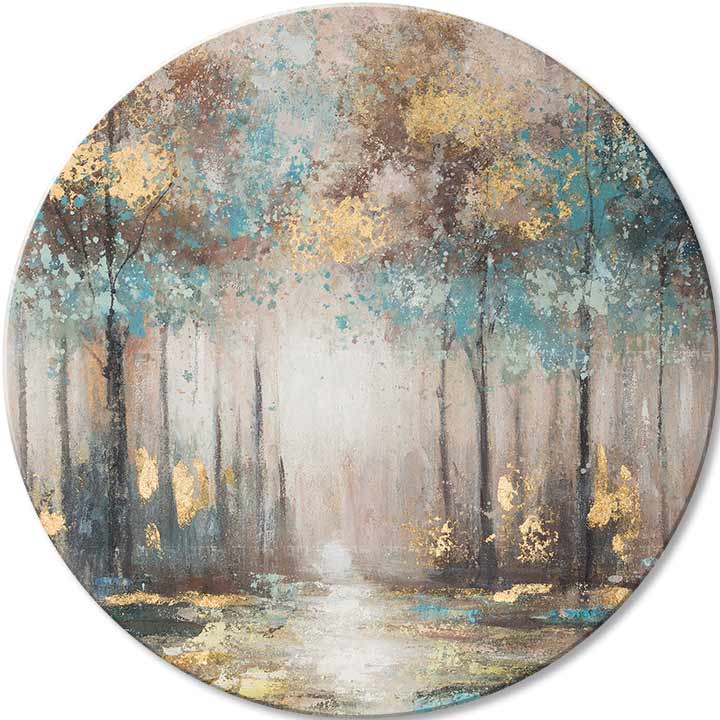 Okrugle slike akrilom Tajne zlatnog jutra | različite dimenzije