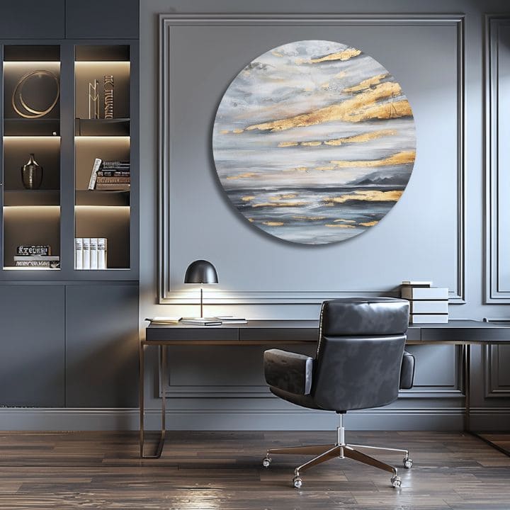 Okrugla slikana slika Zlatno nebo | različite dimenzije