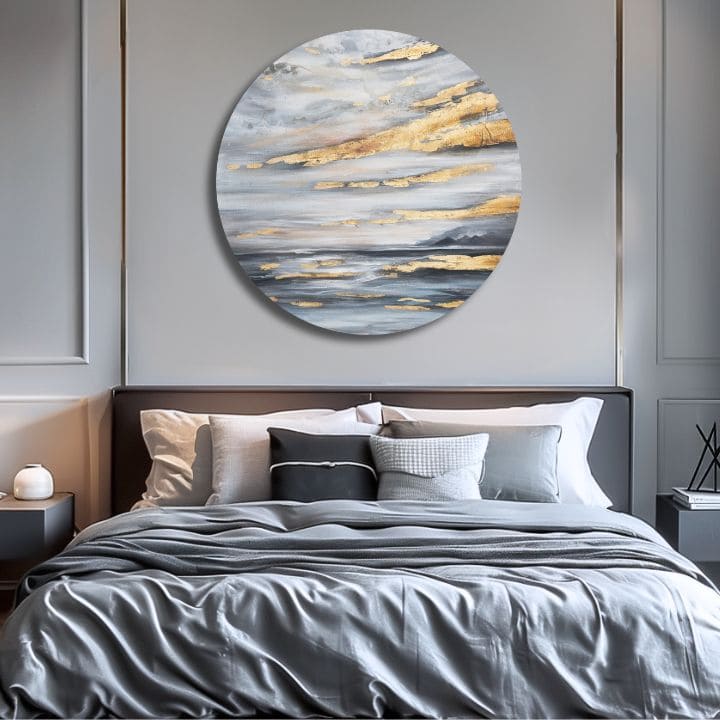 Okrugla slikana slika Zlatno nebo | različite dimenzije