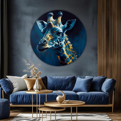 Okrugle slike akrilom Noćna aura žirafe | različite dimenzije