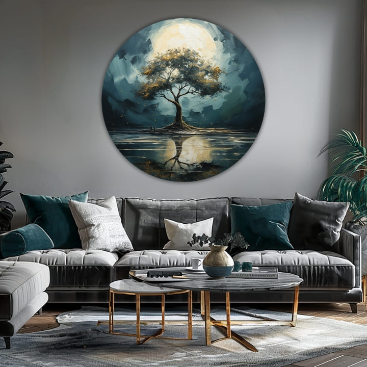 Okrugle slike akrilom Refleksije prirode - obrázok 3