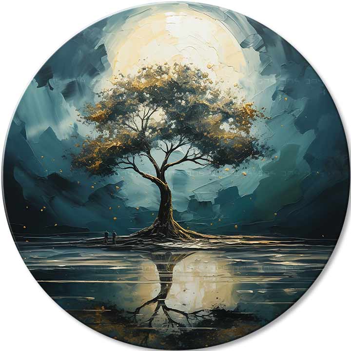 Okrugle slike akrilom Refleksije prirode - hlavný obrázok