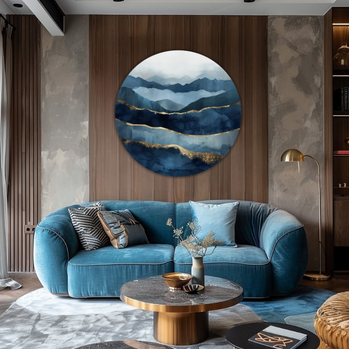 Okrugle slike s akrilnim apstraktnim oceanima | različite dimenzije