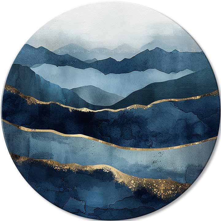 Okrugle slike s akrilnim apstraktnim oceanima | različite dimenzije