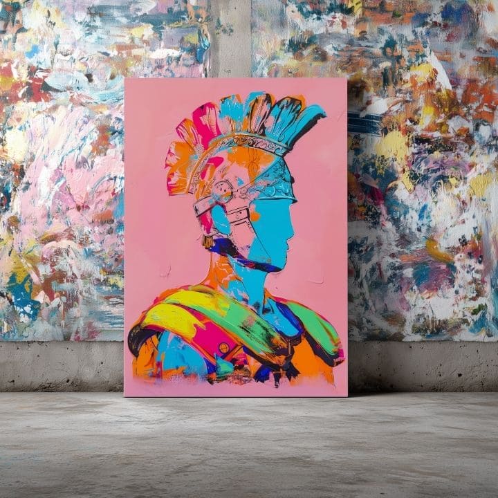 Slika MODERN GLADIATOR na platnu | Oslikana struktura