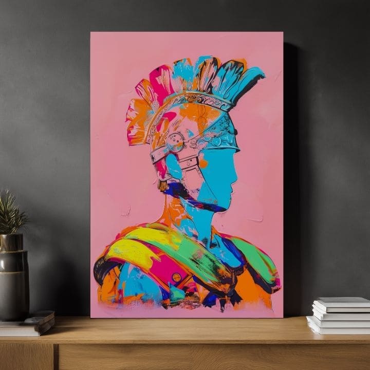 Slika MODERN GLADIATOR na platnu | Oslikana struktura