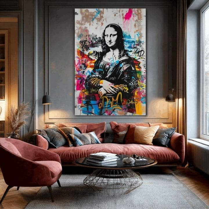 Slika GRAFFITI MONA na platnu | Oslikana struktura