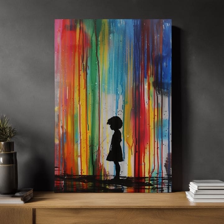 Slika RAINBOW SILHOUETTE na platnu | Oslikana struktura