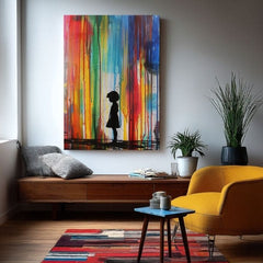 Slika RAINBOW SILHOUETTE na platnu | Oslikana struktura